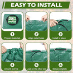 63 Gallons Lawn and Leaf Bags,Reusable Yard Waste Bags with Gardening Gloves,Heavy Duty Garden Bags with 4 Handles for Lawn Care, Camping & Recycling(3 Pack）