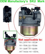 YAMAKATO Huayi 951-05444 Carburetor 175SC for Troy-Bilt Craftsman MTD 243cc 651-05444 Snow Blower Storm 31AM5CP3766 OEM…