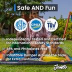 JAMBO XL Premium 20Ft Slip Splash and Slide with 2 Bodyboards, Heavy Duty Water Slide with Advanced 3-Way Water Sprinkler System, Backyard Waterslide, Splash Mat, Outdoor Water Toys n Slides for Kids
