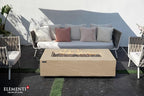 Elementi+ | Colorado Gas Fire Pit Cast Concrete 56" Rectangular Fire Table, Outdoor Fire Pit Electronic Ignition | Canvas Cover, Fire Glass and Burner Lid Included | Sunlight Yellow | Propane Gas