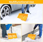 Snow Shovel for Driveway Stairs Decks Garage Snow Removal with Telescopic 52-59 inch Long Handle Lightweight Household Snow Shovel for Soft and Light Snow Removal (16 inch Wide)