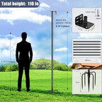 Gtongoko Smart Bird Feeder Pole 110 Inch Bluebird House Pole for Outdoors Weather Station Heavy Duty Metal Mounting Kit Adjustable Bird Feeder Stand Black