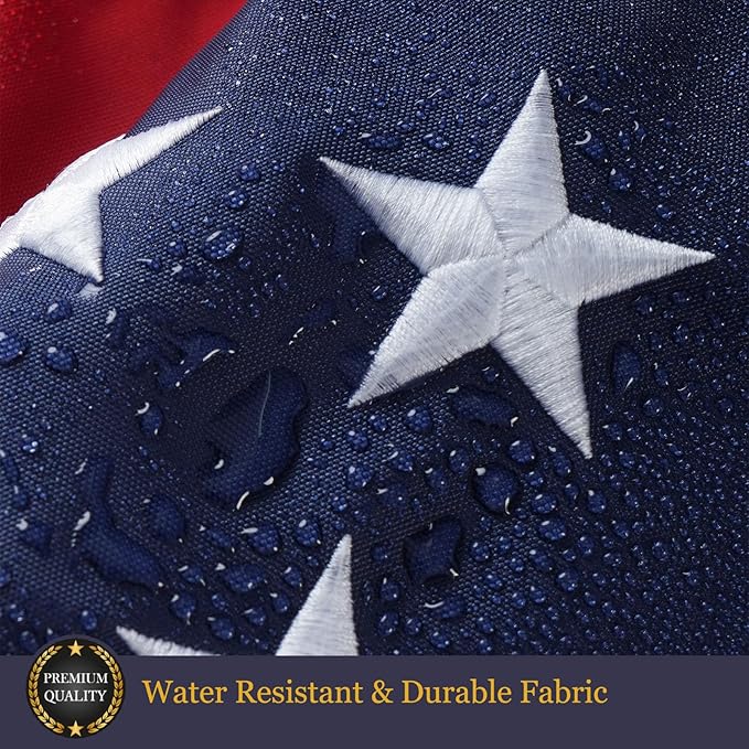 Homissor American Flags for Outside US Flag 2x3 Heavy Duty Outdoor USA Banner Embroidered Stars High Wind All Weather Sewn Stripes Brass Grommets