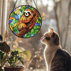 Stained Glass Window Hanging - Funny Sloth Suncatcher for Doors Garden Patio Cute Sun Catchers Decor Christmas Mother's Day Birthday Teenager Gifts for Women Men Mom Nana Friend 7.8 in