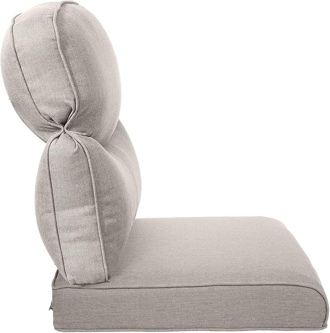 Pop 22x25/22x24 Outdoor Replacement Cushion - 1 Set High Back Deep Seat Patio Furniture Cushions for Rattan Dining Swivel Rocking Chairs Rattan Loveseat Couch Sectional Sofa - Beige/Smile