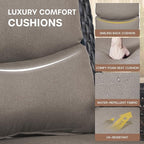 Patio Swivel Chair Set of 2, Resin Wicker Swivel Patio Glider Chairs with Smile-Shaped Cushions, High Back Luxury Swivel Patio Glider Chairs for Outdoor, Brown Wicker|Grey Cushions