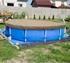 ECOOPTS 18 ft Round Pool Cover for Above Ground Pools, Swimming Pool Cover Protector Winter Safety Cover (Sand)