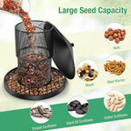 Bird Feeder for Outdoor Hanging, Large Squirrel Proof Birdfeeders - Heavy Duty Metal Bird Feeders for Outside Hanging, 4 Lb Large Capacity Birdfeeder to Attracting Birds