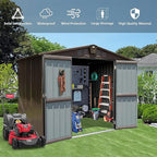 8.2x6.2ft Outdoor Storage Shed, Metal Steel Utility Tool Shed with Double Lockable Doors and Air Vents, Garden Storage for Backyard Patio Lawn