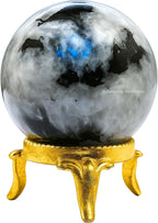 Amazing Gemstone Rainbow Moonstone Crystal Ball with Stand - 2 Inches Crystal Sphere Meditation Balls for Witchcraft and Decorative Balls