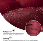 ERWUDEling Outdoor Chaise Lounge Cushions, Waterproof Lounge Chair Cushion, Thickened 67 x 19 x 4 Inch Zero Gravity Chair Cushion for Outdoor Indoor Furniture, Home and Office, Wine red