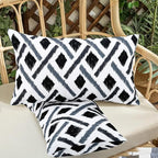 idee-home Outdoor Pillows with Inserts Included, Patio Outside Lumbar Pillows Waterproof Set of 2, 12 x 20 inch