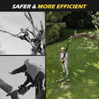 2-in-1 Cordless 6" Pole Saw & Chainsaw, 21V 3Ah Battery, 7.7lb Lightweight, 15ft Max Reach, Rotatable - For Tree Trimming