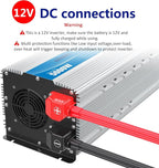 5000Watt Power Inverter ETL UL458 Listed Inverter 5000 W Converts 12V to 120 Vac with 40 Amps Hardwire Terminal and 4 AC Sockets Plus 30FT Wired Remote for Off Grid Solar System Truck RVs Emergency