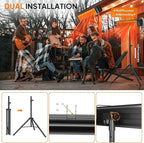 ROVSUN 1500W Outdoor Electric Heater, Freestanding & Wall-mounted Patio Heater with Remote Control, 12H Timer Adjustable Heights,3 Modes, 3s Instant Heating for Indoor Outdoor Backyard Garage, 2 Packs