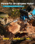 SEESII Electric Chainsaw Cordless 12-inch: Brushless Battery Powered Small Chainsaw, 2 x 4.0Ah Batteries, Auto-Tension and Oiling Mini Chain Saw for Christmas Dad Men Gifts, Tree Cutting Trimming