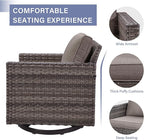 Outdoor Patio Swivel Rocker Chairs - Wicker Patio Swivel Rocking Chairs Set of 2 with Waterproof Wicker,Comfortable Cushions and Sturdy Metal Frame for Outside Porch Deck Backyard(Mixed Grey/Grey)