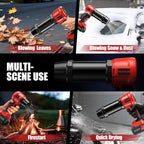 2025 Upgraded Cordless Leaf Blower with Extended Nozzle,600000RPM Turbo Jet Blower, Electric Small Blower with 2x4.0Ah Batteries,Lightweight Handheld Leaf Blower for Patio,Leaves,Snow,Car Cleaning
