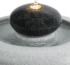 24.02" H Outdoor Water Fountain Made with Eco-Friendly Recyclable Materials, Polyethylene Rock Waterfall Outdoor Fountain, Garden Decor with LED Light & Pump for Patio, Backyard