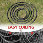 WiseFlow Garden Hose 25FT x 5/8", Heavy Duty Rubber Hose, Water Hose with Five Layered Braiding, Male Female Fittings, 1000PSI Burst, 300PSI Working (Black)