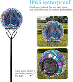 Afirst Solar Outdoor Garden Lights Decorative - Mosaic Solar Stakes Gazing Ball Waterproof Outdoor Lights Stakes for Pathway Yard Lawn Decoration(Multi)