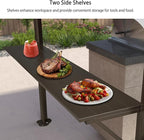 PURPLE LEAF 6.5' X 12' Hardtop Grill Gazebo for Patio Permanent Metal Roof with 2 Side Shelves Deck Yard Tent Aluminum Garden Outside Sun Shade Outdoor BBQ Canopy