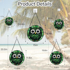 Stained Glass Window Hanging - Green Owl Suncatcher for Doors Garden Patio Funny Bird Sun Catchers Decor Christmas Mother's Day Birthday Teenager Gifts for Women Men Mom Nana Friend 11.8 in