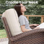 6 Pieces Patio Furniture Sets, Wicker Rattan High Back Outdoor Swivel Rocking Chairs Set with Side Table