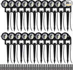12W Landscape Lights Low Voltage LED Landscape Lighting Spotlight Waterproof Garden Pathway Christmas Decorative Lights Outdoor, 20 Pack with Connector (Natural White)