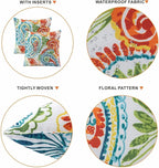 Outdoor Pillows, Pack of 2 Waterproof Decorative Throw Pillows with Inserts, 18”x18” Square Pillows for Bed, Couch, Sofa and Patio Furniture