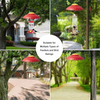 Squirrel Baffle Hummingbird Feeder Shade Cover Dome Shield Hang from Bird Feeders for Outdoors Squirrel Proof Protect Feed Red Yellow Attract Hummingbirds Moat Proof-14inch(Red)