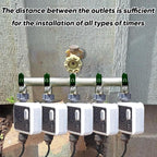 5 Way Garden Hose Splitter, Heavy Duty Brass Nickel Plated Rust Resistant Faucet Manifold, 3/4" Frost Resistant Outdoor Hose Adapter Connector，Hose Spigot Adapter with 5 large Green handles