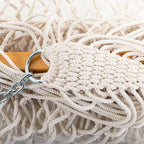 Original Pawleys Island Deluxe Oatmeal DuraCord Rope Hammock – 13 ft. x 65 in, 2-Person, 450 lb Capacity, Oak Spreader Bar, Zinc-Plated Hardware, Handcrafted in The USA