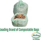 BioBag USA 100% Certified Compostable Lawn & Leaf Yard Waste Bags, 33 Gallon, Large Capacity and Weather Resistant, 60 Count