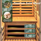 Far Infrared Sauna 1170W 110V, Low EMF Infrared Sauna with Red Light Therapy, Carbon Fiber Infrared Saunas 1 Person W/Bluetooth Speakers/Control Panel for Basement/Home Gym/Bathroom