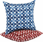 JMGBird 18×18 Inch Outdoor Lumbar Pillows Pack of 2 Colors Waterproof Throw Pillows with Insert Rectangular Decorative Garden Cushion for Home Furniture Patio Coach Sofa