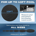 Yankee Diamond Series Pool Covers for Above Ground Pools | All-Weather, Windproof, Light 10ft Round Pool Cover w/ 4 Screw-In Pegs, 4 Ropes | 3 Mounting Methods, Strong Fastenings for Triple Protection