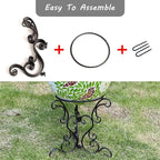 9" Metal Gazing Ball Stand, Scroll Gazing Globe Stand for 10 or 12 Inches Garden Gazing Globes, Indoor/Outdoor Gazing Ball Display Holder, Black
