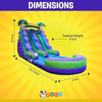 Inflatable Water Slide for Kids & Toddlers with Inflatable Pool, Backyard, Park or Commercial Use, Outdoor Water Play, Includes Blower Stakes, Splash Pool & Storage Bag, Large 25.5' x 9' x15'