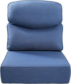 Luxury 24x24x6 Inch Smile Outdoor Cushions - 1 Set Deep Seat Water-Repellent Patio Furniture Replacement Cushion for Wicker Rattan Wood Metal Chair Glider Rocker Loveseat Sofa - Navy Blue