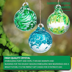 3pcs Hand Blown Glass Gazing Balls Hanging Friendship Ball Decor for Home Garden Patio
