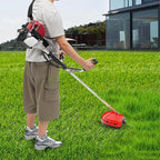 4-Stroke 35.8CC Gas Powered Brush Cutter, 2 in 1 1050W 1.4HP 0.24Gal Strimmer Grass Weed Brush Cutter Weedwacker Trimmer Strimmer Garden Multi Cutter for Yard Trimming, Park Greening, Landscaping