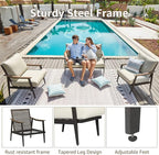 NATURAL EXPRESSIONS 3 Pieces Patio Furniture Set, Outdoor Furniture Sofa Sectional Modern Metal Patio Conversation Set with High Back Wicker Backrest & Loveseat for Balcony, Backyard, Deck, Porch