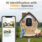 birdsnap® P33 - Bird Feeder with Camera Solar Powered, 2K Video Bird Camera Feeder Live with 32GB Card, AI Identify Feather Species, Auto Record in Backyard, for Birds Lover