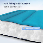 MAISON ARTS Oversized Padded Zero Gravity Chairs Set of 2, Folding Patio Lounge Chair, 28" Wide Seat Anti Gravity Recliners for Outdoor Lawn Camping Poolside Yard, Support 400lbs, Aqua