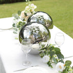 Balsa Circle 16 in Silver Stainless Steel Globe Gazing Reflective Mirror Balls Outdoor Garden Decor Centerpieces Wedding Party Events Reception Home Decorations Modern Ornaments Landscaping Accents