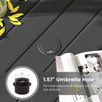 DIFY Square Patio Dining Table for 4, 38" Black Outdoor Metal Dining Table with 1.57" Umbrella Hole for Backyard, Lawn, Garden and Deck