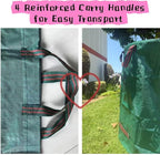 JKKGS Yard Waste Bags (3-Pack, 72 Gallons, H30 x D26 inches), Reusable, Heavy Duty Collapsible Standable Garden Lawn Leaf Bags and Trash Bags for Debris, Grass, Recycling, Camping, Parties, Laundry