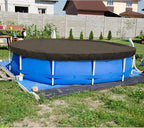 ECOOPTS 18 ft Round Pool Cover for Above Ground Pools, Swimming Pool Cover Protector Winter Safety Cover (Brown)