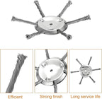 New Upgrade Steel Wire Grass Trimmer Head, 6 Inch, 6 Blades Design, Rotary Brush Weed Cutter, Weed Eater Replacement Part with Installation Tools and Accessories(3 Pack)